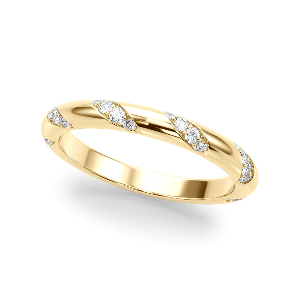 Diamond Accented Half Eternity Ring in 10K/14K gold and platinum with certified lab-grown or natural diamonds