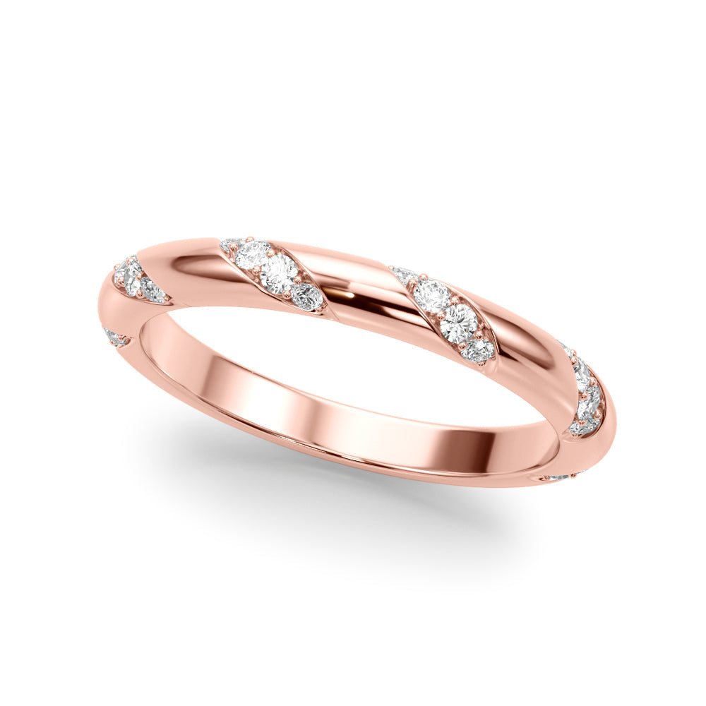 Diamond Accented Half Eternity Ring in Gold & Platinum