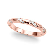 Diamond Accented Half Eternity Ring in Gold & Platinum