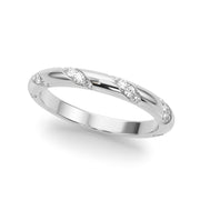 Diamond Accented Half Eternity Ring in Gold & Platinum
