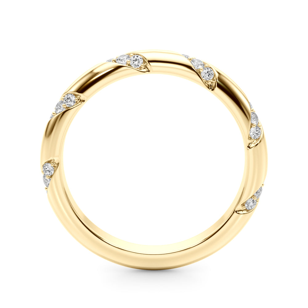 Diamond Accented Half Eternity Ring in Gold & Platinum