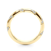 Diamond Accented Half Eternity Ring in Gold & Platinum