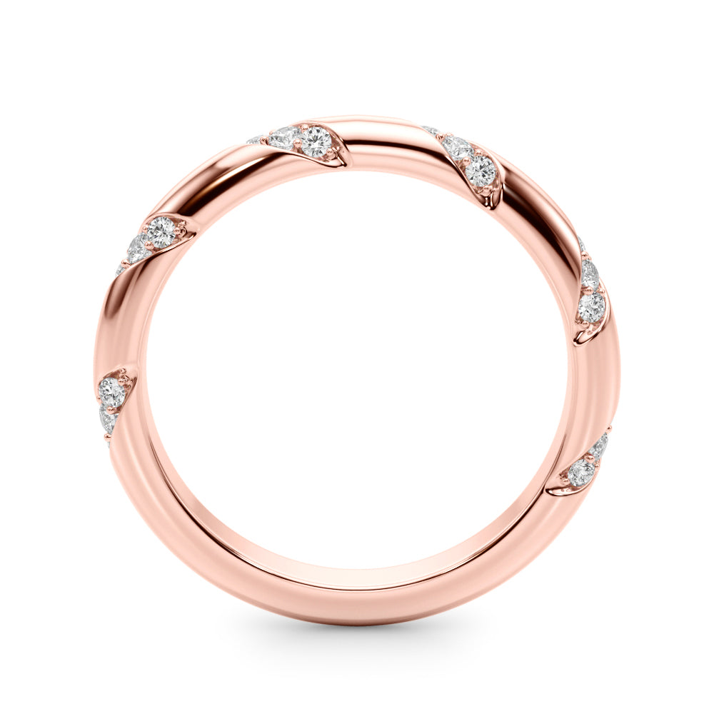 Diamond Accented Half Eternity Ring in Gold & Platinum