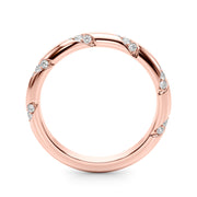 Diamond Accented Half Eternity Ring in Gold & Platinum