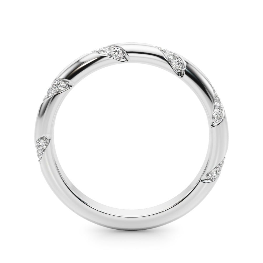 Diamond Accented Half Eternity Ring in Gold & Platinum
