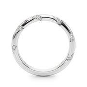 Diamond Accented Half Eternity Ring in Gold & Platinum