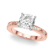Sophisticated Sidestone Round Diamond Engagement Ring in 10K/14K gold and platinum with certified lab-grown or natural diamonds