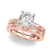 Sophisticated Sidestone Round Diamond Engagement Ring in 10K/14K gold and platinum with certified lab-grown or natural diamonds