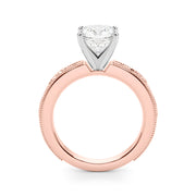 Sophisticated Sidestone Round Diamond Engagement Ring in 10K/14K gold and platinum with certified lab-grown or natural diamonds