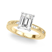 Sophisticated Sidestone Round Diamond Engagement Ring in 10K/14K gold and platinum with certified lab-grown or natural diamonds