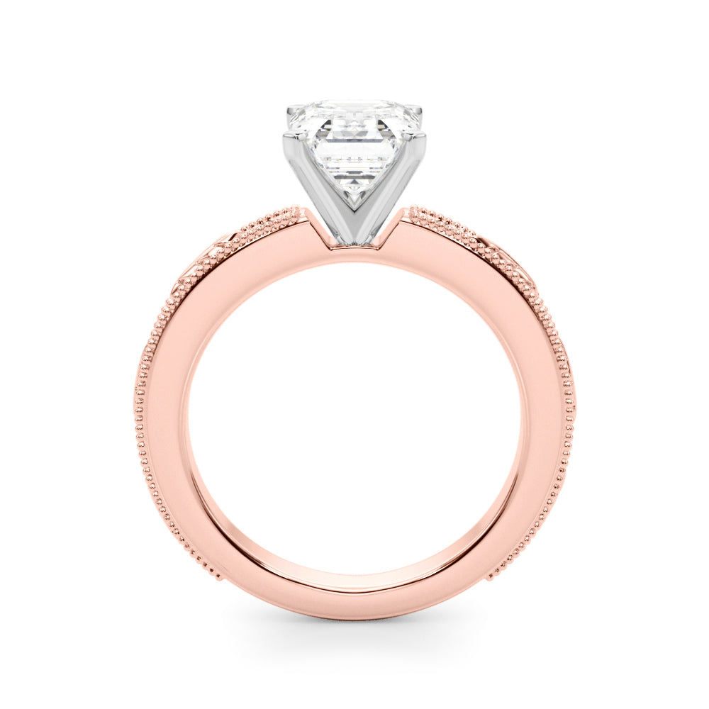 Sophisticated Sidestone Round Diamond Engagement Ring in 10K/14K gold and platinum with certified lab-grown or natural diamonds