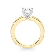 Sophisticated Sidestone Round Diamond Engagement Ring in 10K/14K gold and platinum with certified lab-grown or natural diamonds