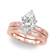 Sophisticated Sidestone Round Diamond Engagement Ring in 10K/14K gold and platinum with certified lab-grown or natural diamonds