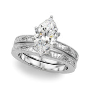 Sophisticated Sidestone Round Diamond Engagement Ring in 10K/14K gold and platinum with certified lab-grown or natural diamonds