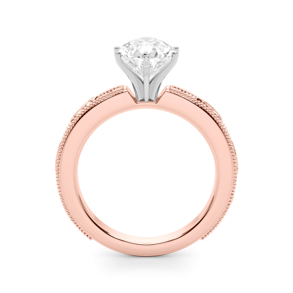 Sophisticated Sidestone Round Diamond Engagement Ring in 10K/14K gold and platinum with certified lab-grown or natural diamonds