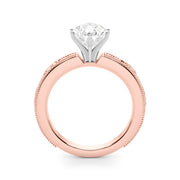 Sophisticated Sidestone Round Diamond Engagement Ring in 10K/14K gold and platinum with certified lab-grown or natural diamonds