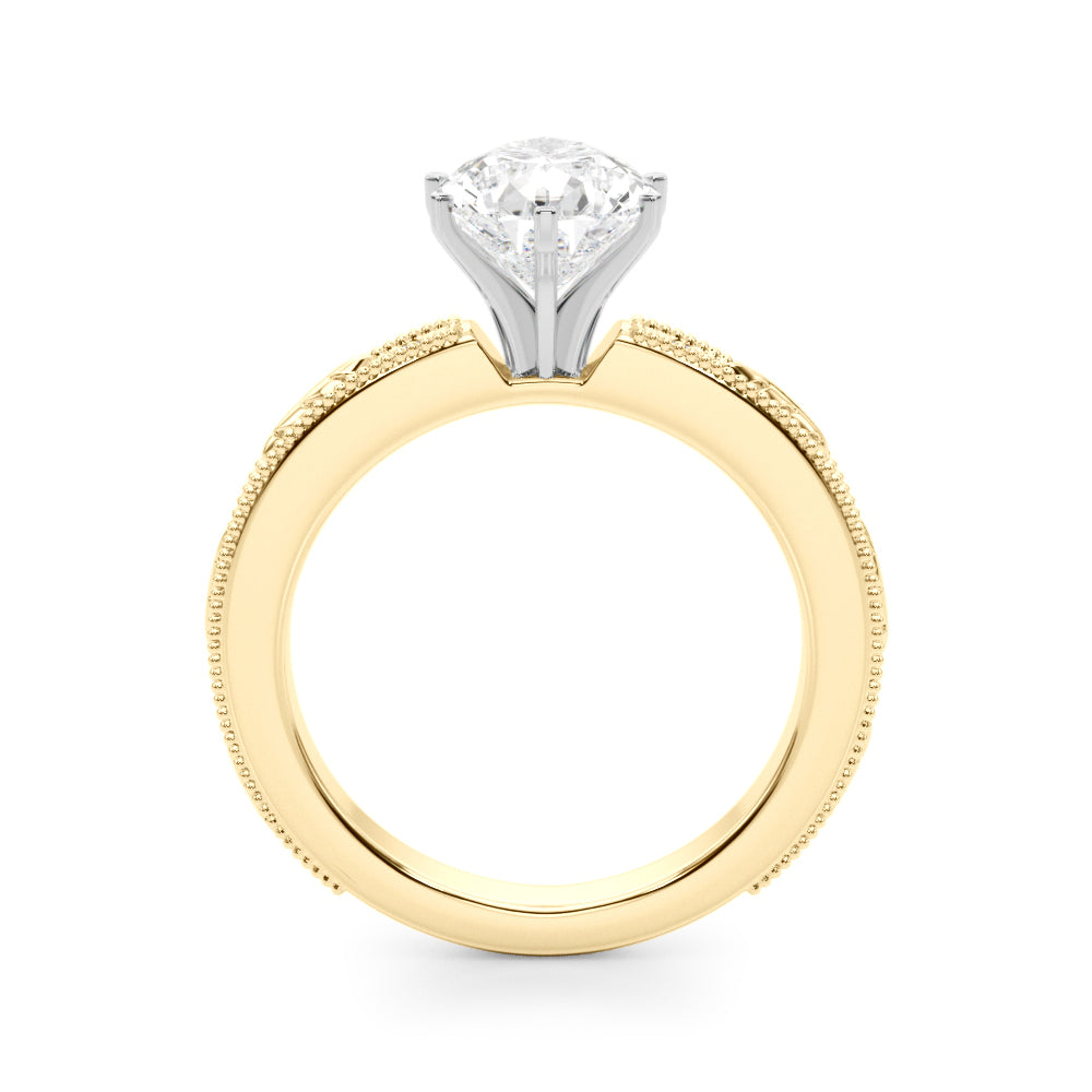 Sophisticated Sidestone Round Diamond Engagement Ring in 10K/14K gold and platinum with certified lab-grown or natural diamonds