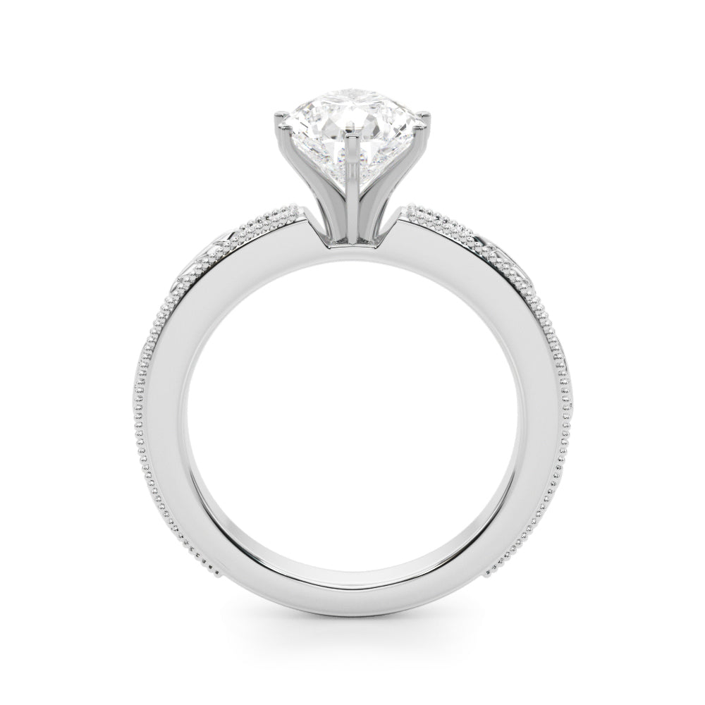 Sophisticated Sidestone Round Diamond Engagement Ring in 10K/14K gold and platinum with certified lab-grown or natural diamonds
