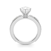 Sophisticated Sidestone Round Diamond Engagement Ring in 10K/14K gold and platinum with certified lab-grown or natural diamonds