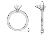 Sophisticated Sidestone Round Diamond Engagement Ring in 10K/14K gold and platinum with certified lab-grown or natural diamonds