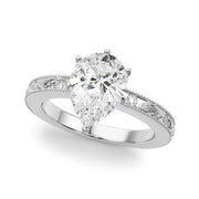 Sophisticated Sidestone Round Diamond Engagement Ring in 10K/14K gold and platinum with certified lab-grown or natural diamonds