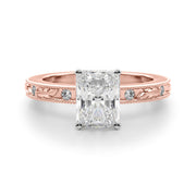 Sophisticated Sidestone Round Diamond Engagement Ring in 10K/14K gold and platinum with certified lab-grown or natural diamonds