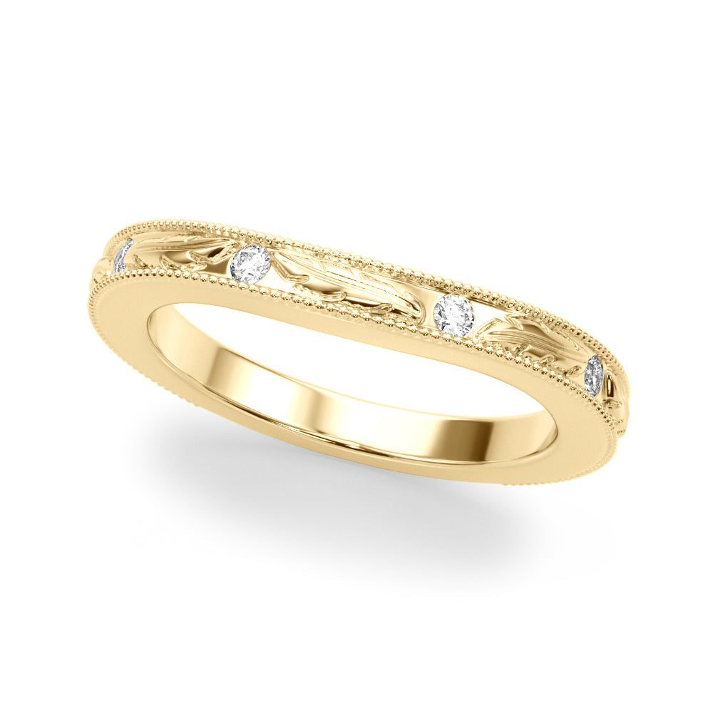 Vintage Inspired Half Eternity Ring in 10K/14K gold and platinum with certified lab-grown or natural diamonds