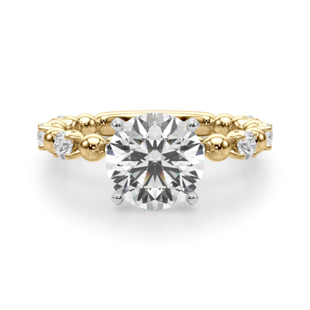 Eternal Sidestone Round Diamond Engagement Ring in 10K/14K gold and platinum with certified lab-grown or natural diamonds