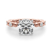 Eternal Sidestone Round Diamond Engagement Ring in 10K/14K gold and platinum with certified lab-grown or natural diamonds