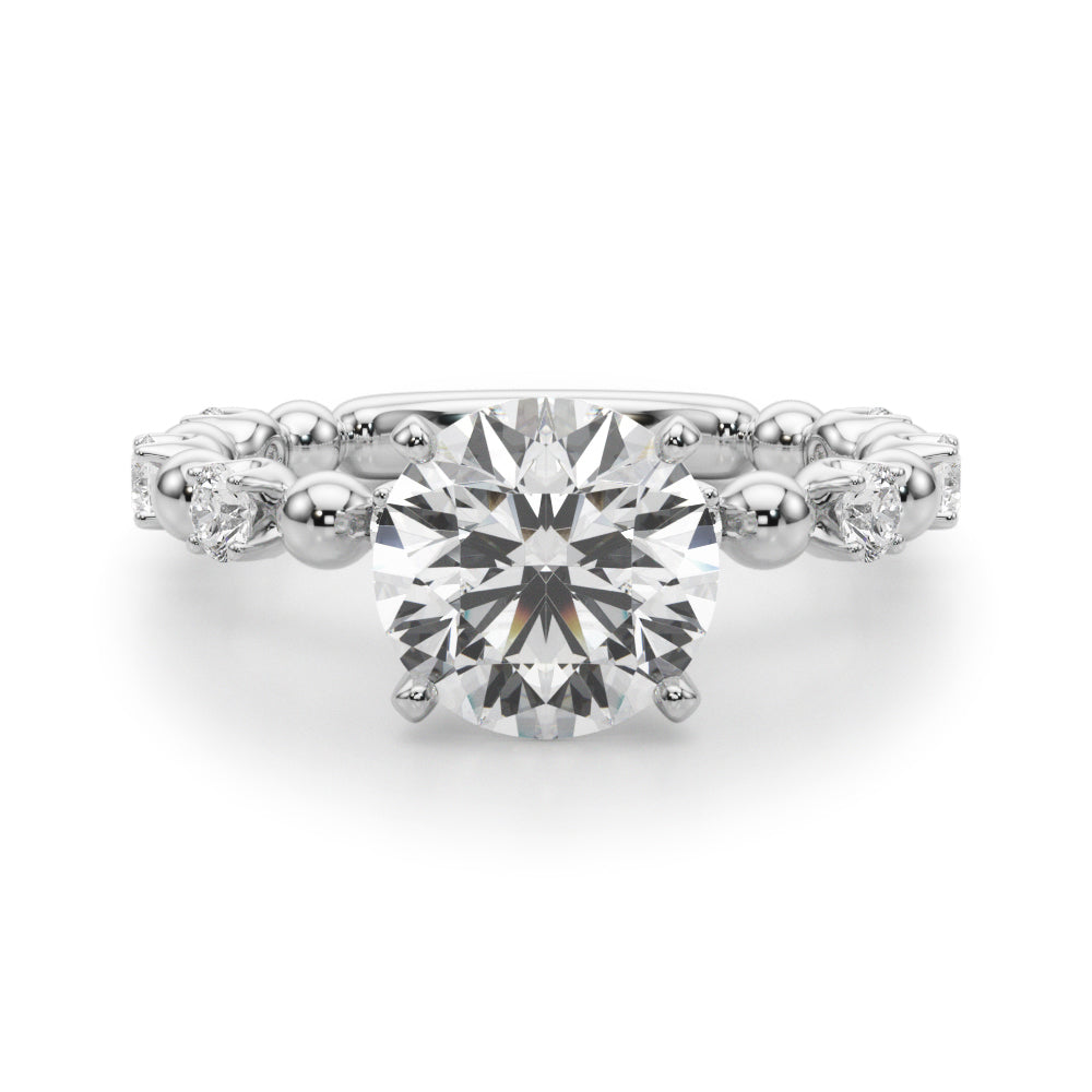 Eternal Sidestone Round Diamond Engagement Ring in 10K/14K gold and platinum with certified lab-grown or natural diamonds