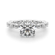 Eternal Sidestone Round Diamond Engagement Ring in 10K/14K gold and platinum with certified lab-grown or natural diamonds