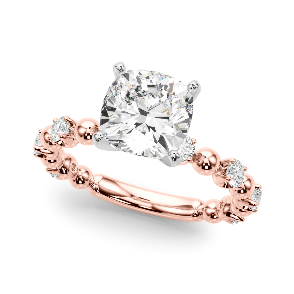 Eternal Sidestone Round Diamond Engagement Ring in 10K/14K gold and platinum with certified lab-grown or natural diamonds