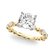 Eternal Sidestone Round Diamond Engagement Ring in 10K/14K gold and platinum with certified lab-grown or natural diamonds