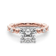 Eternal Sidestone Round Diamond Engagement Ring in 10K/14K gold and platinum with certified lab-grown or natural diamonds
