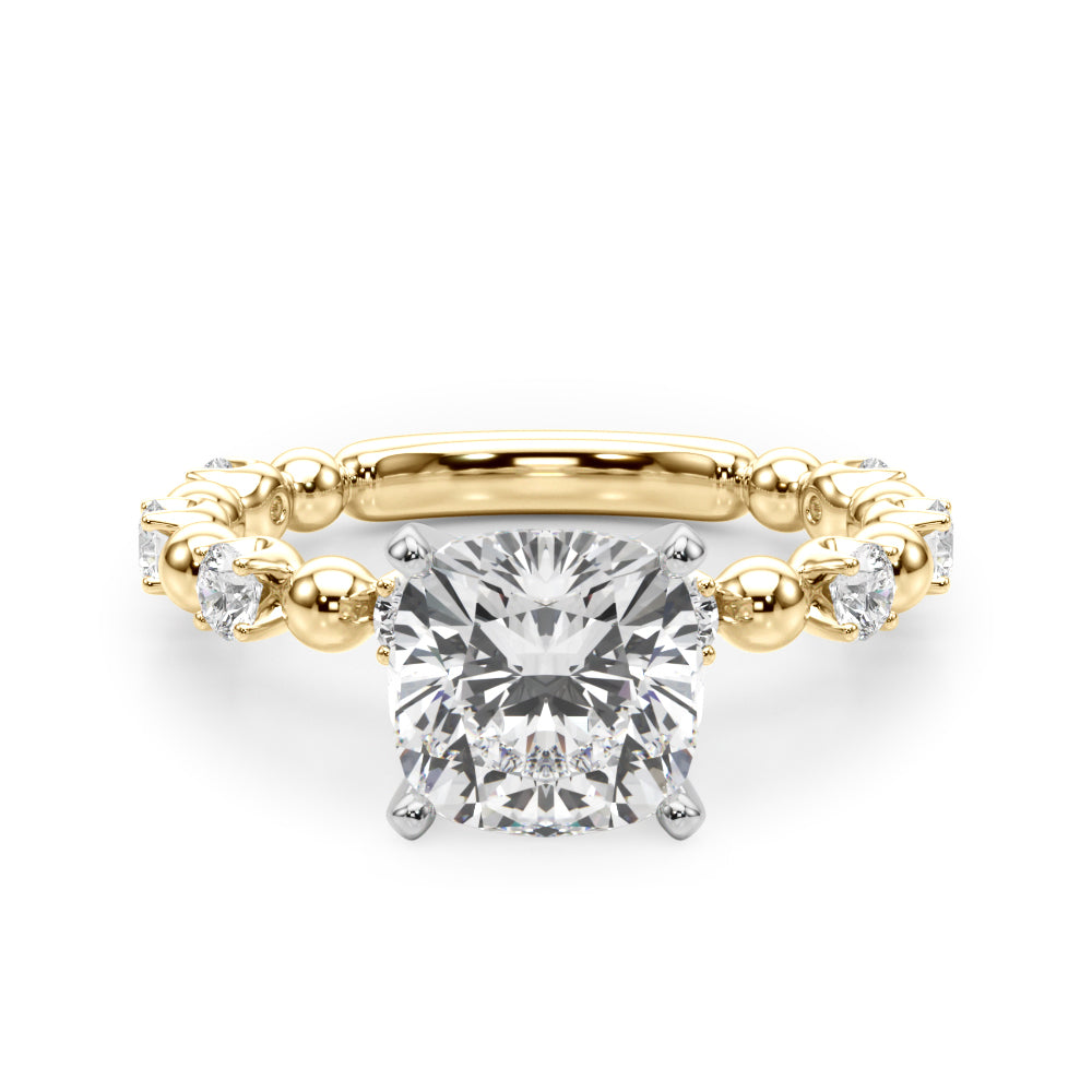 Eternal Sidestone Round Diamond Engagement Ring in 10K/14K gold and platinum with certified lab-grown or natural diamonds