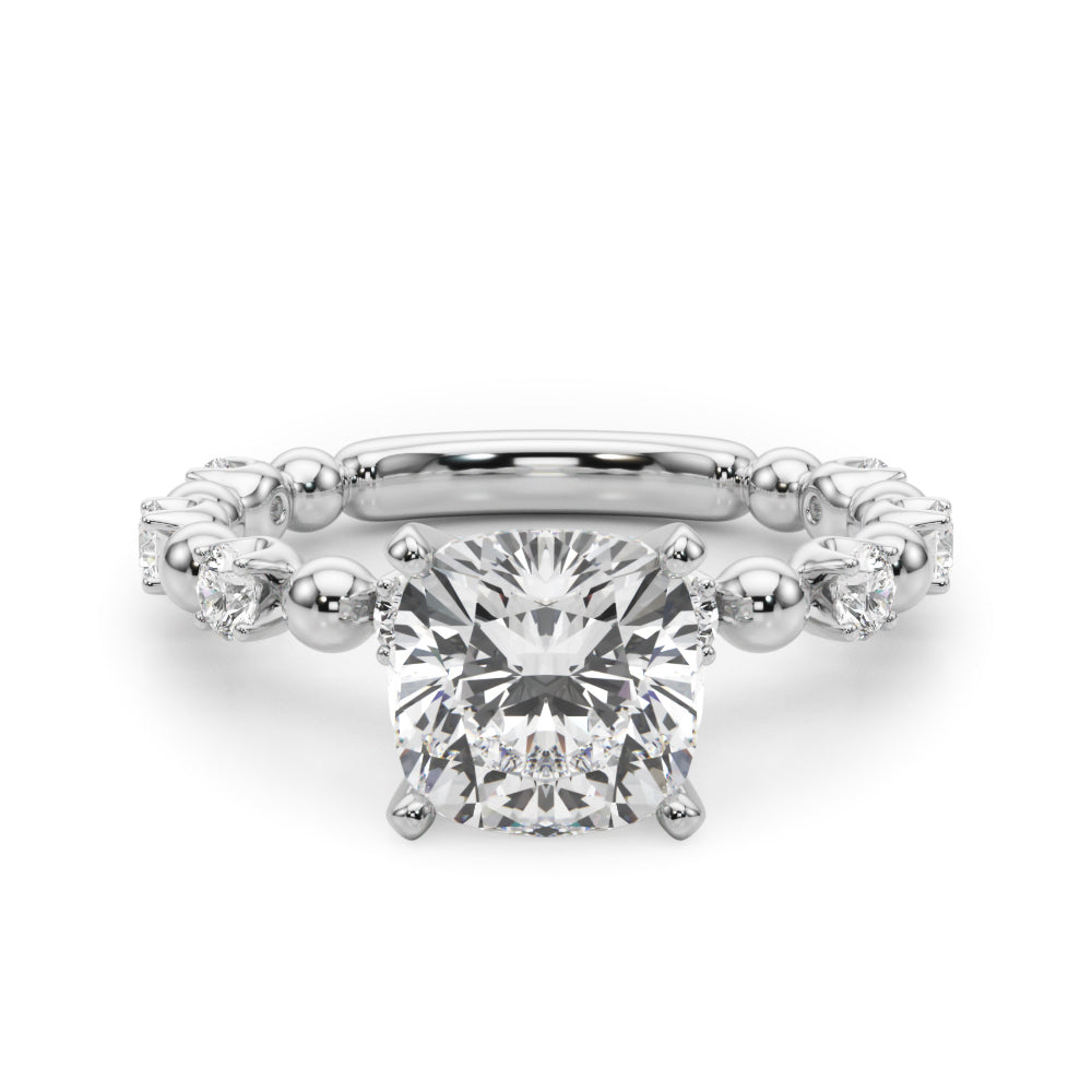 Eternal Sidestone Round Diamond Engagement Ring in 10K/14K gold and platinum with certified lab-grown or natural diamonds