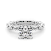 Eternal Sidestone Round Diamond Engagement Ring in 10K/14K gold and platinum with certified lab-grown or natural diamonds