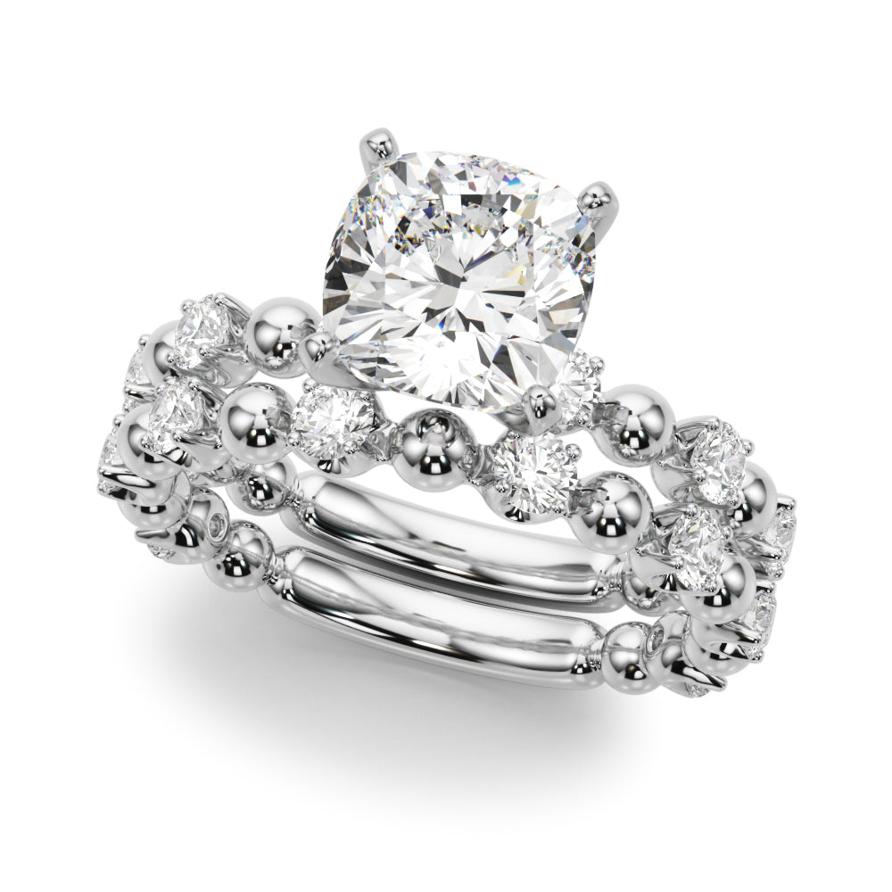 Eternal Sidestone Round Diamond Engagement Ring in 10K/14K gold and platinum with certified lab-grown or natural diamonds