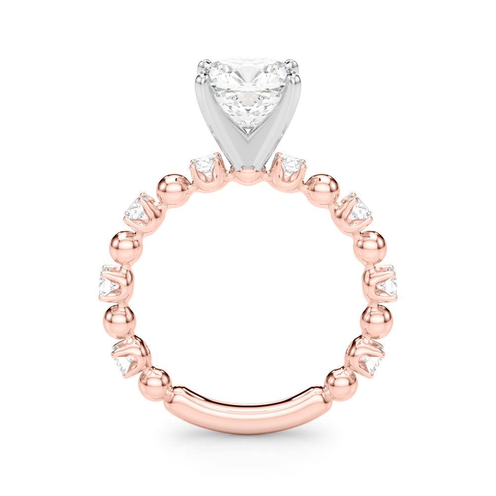 Eternal Sidestone Round Diamond Engagement Ring in 10K/14K gold and platinum with certified lab-grown or natural diamonds