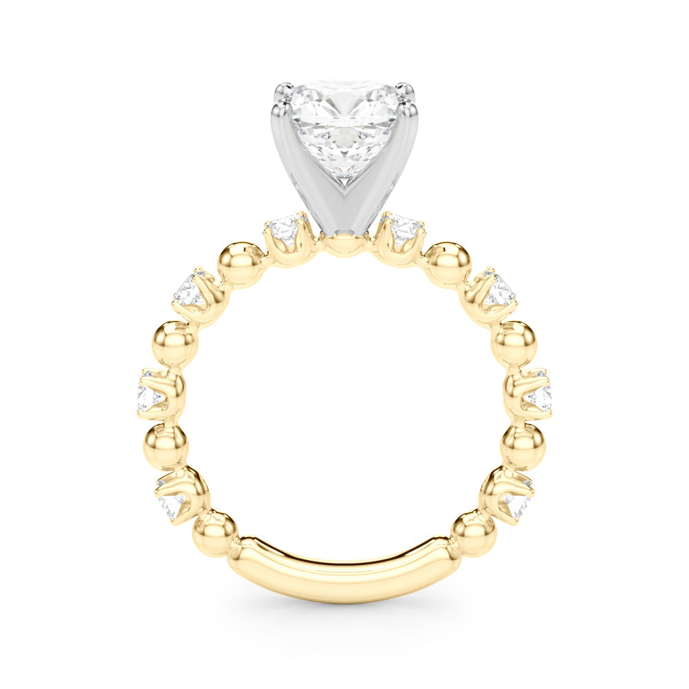 Eternal Sidestone Round Diamond Engagement Ring in 10K/14K gold and platinum with certified lab-grown or natural diamonds