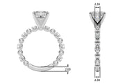 Eternal Sidestone Round Diamond Engagement Ring in 10K/14K gold and platinum with certified lab-grown or natural diamonds