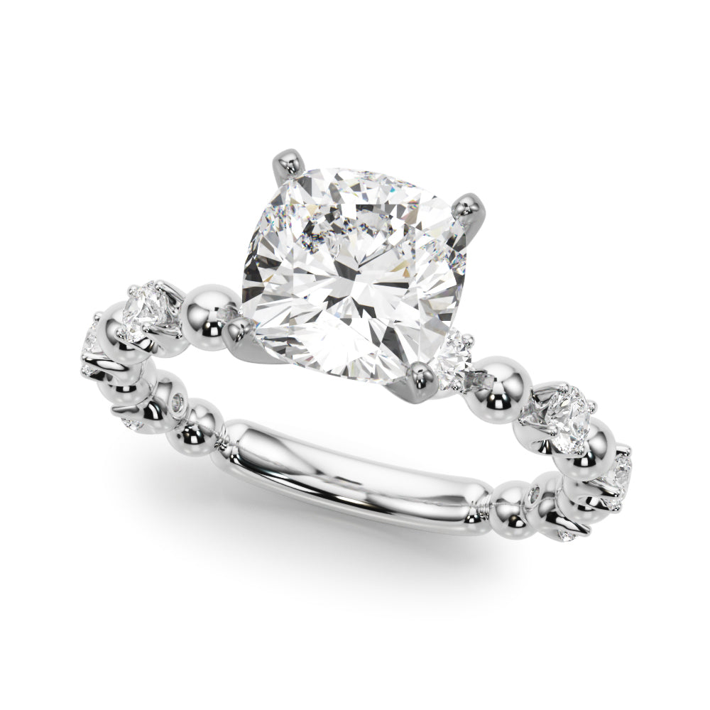 Eternal Sidestone Round Diamond Engagement Ring in 10K/14K gold and platinum with certified lab-grown or natural diamonds