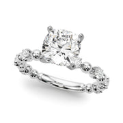 Eternal Sidestone Round Diamond Engagement Ring in 10K/14K gold and platinum with certified lab-grown or natural diamonds