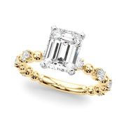 Eternal Sidestone Round Diamond Engagement Ring in 10K/14K gold and platinum with certified lab-grown or natural diamonds