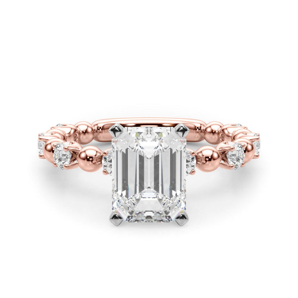Eternal Sidestone Round Diamond Engagement Ring in 10K/14K gold and platinum with certified lab-grown or natural diamonds