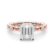 Eternal Sidestone Round Diamond Engagement Ring in 10K/14K gold and platinum with certified lab-grown or natural diamonds