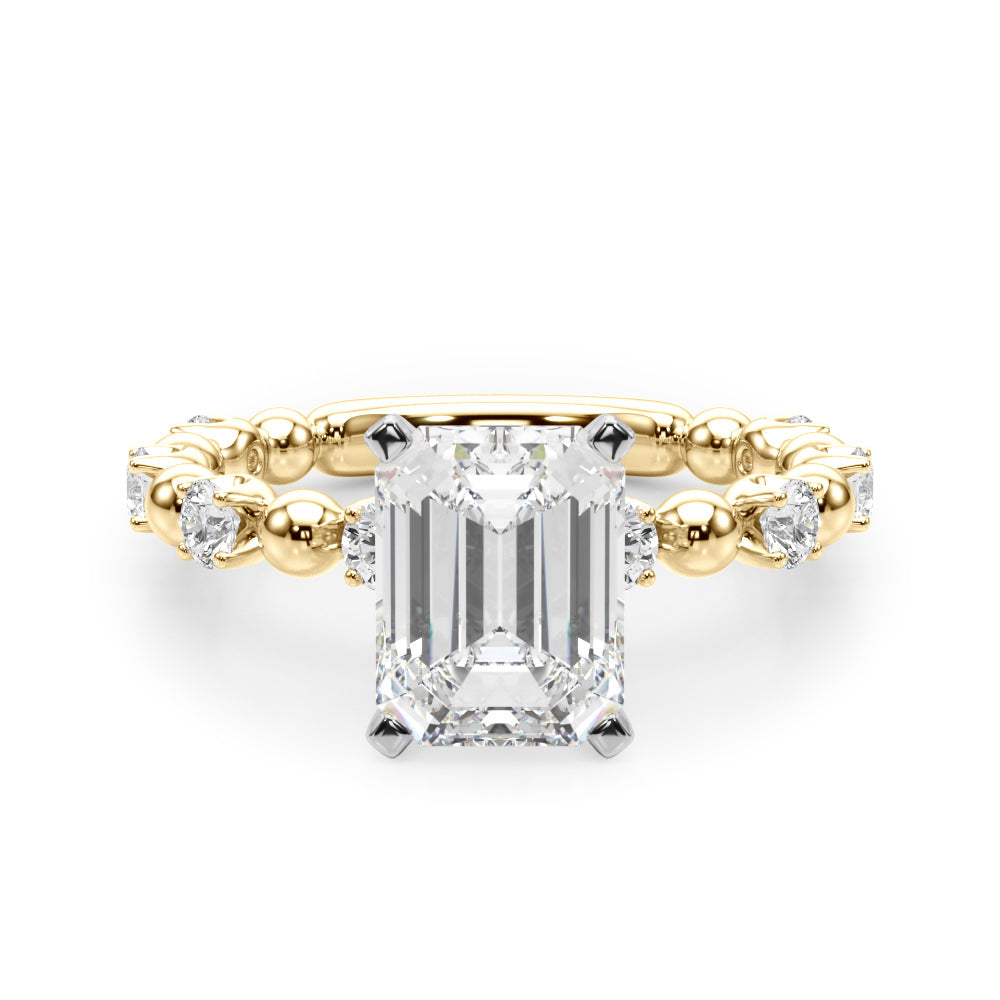 Eternal Sidestone Round Diamond Engagement Ring in 10K/14K gold and platinum with certified lab-grown or natural diamonds