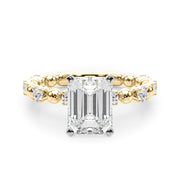 Eternal Sidestone Round Diamond Engagement Ring in 10K/14K gold and platinum with certified lab-grown or natural diamonds