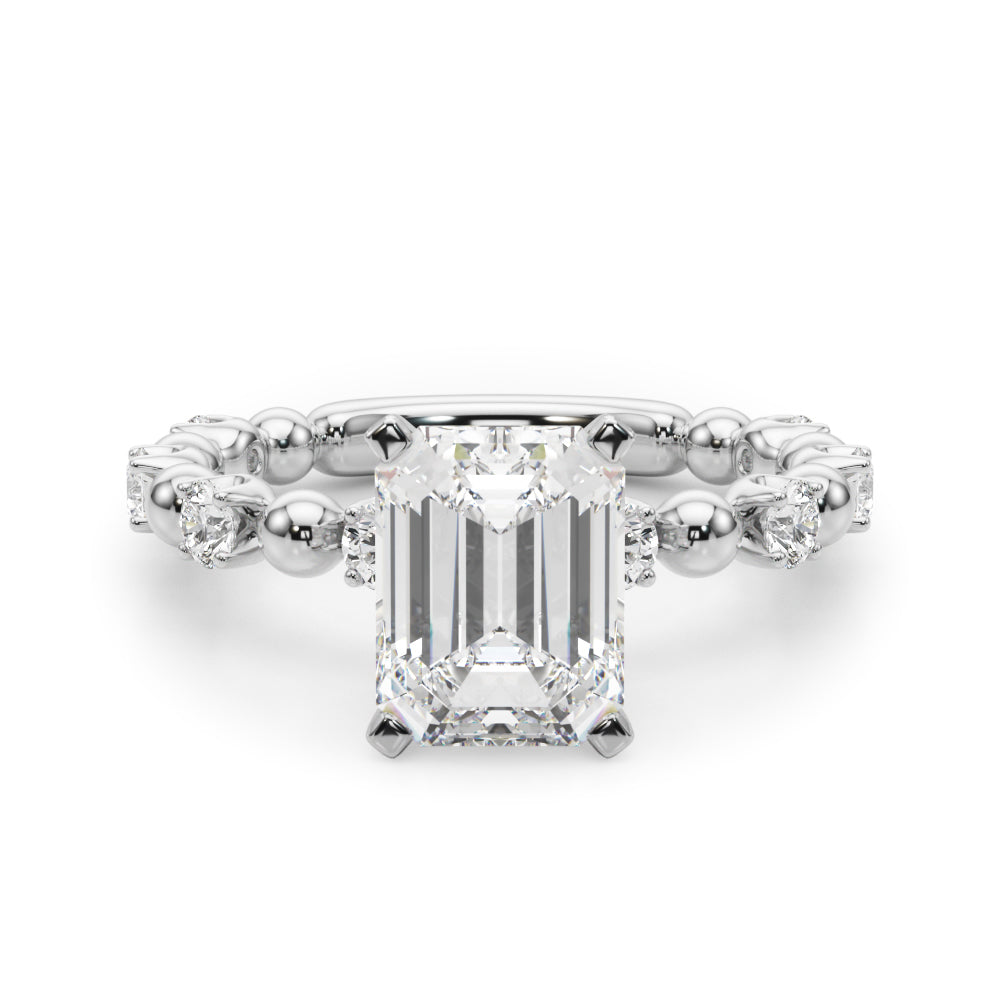 Eternal Sidestone Round Diamond Engagement Ring in 10K/14K gold and platinum with certified lab-grown or natural diamonds