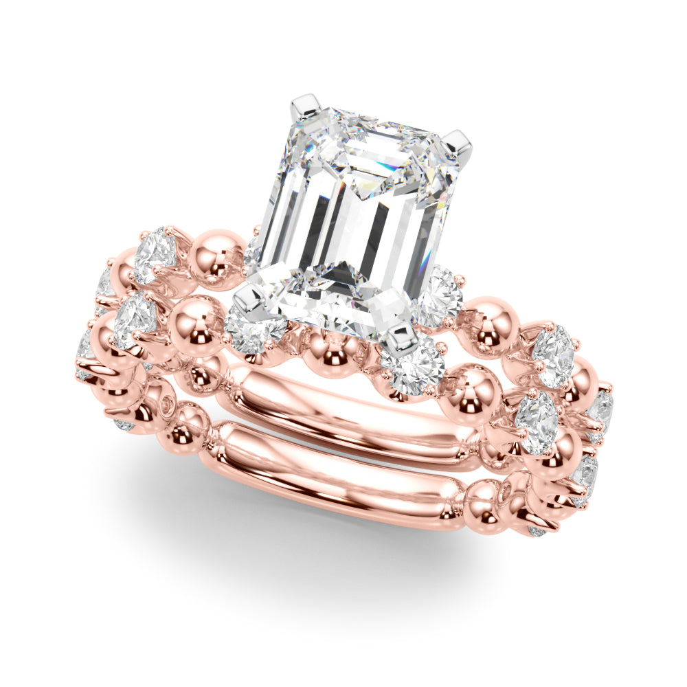 Eternal Sidestone Round Diamond Engagement Ring in 10K/14K gold and platinum with certified lab-grown or natural diamonds